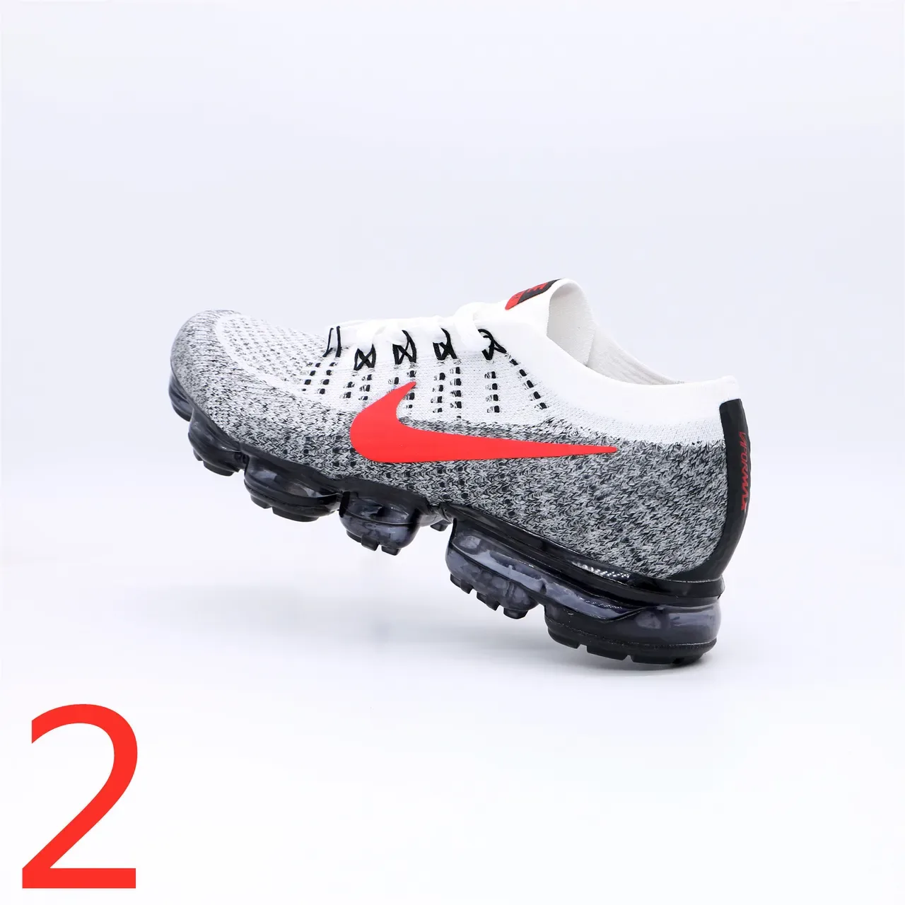 Nike Air VaporMax White Gray Red Lifestyle Sneakers 2