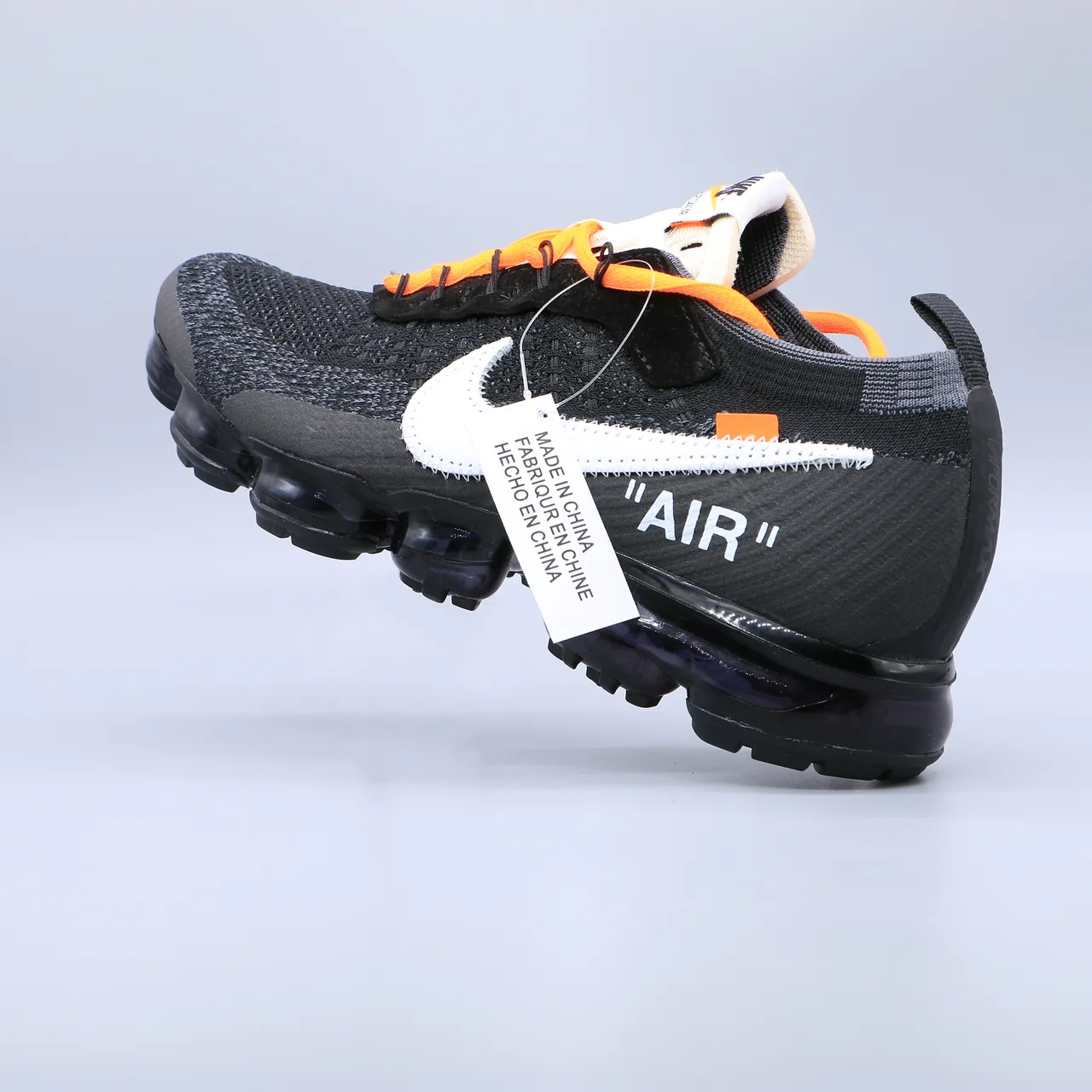 Nike Air VaporMax x Off-White Black White Orange Lifestyle Sneakers 3
