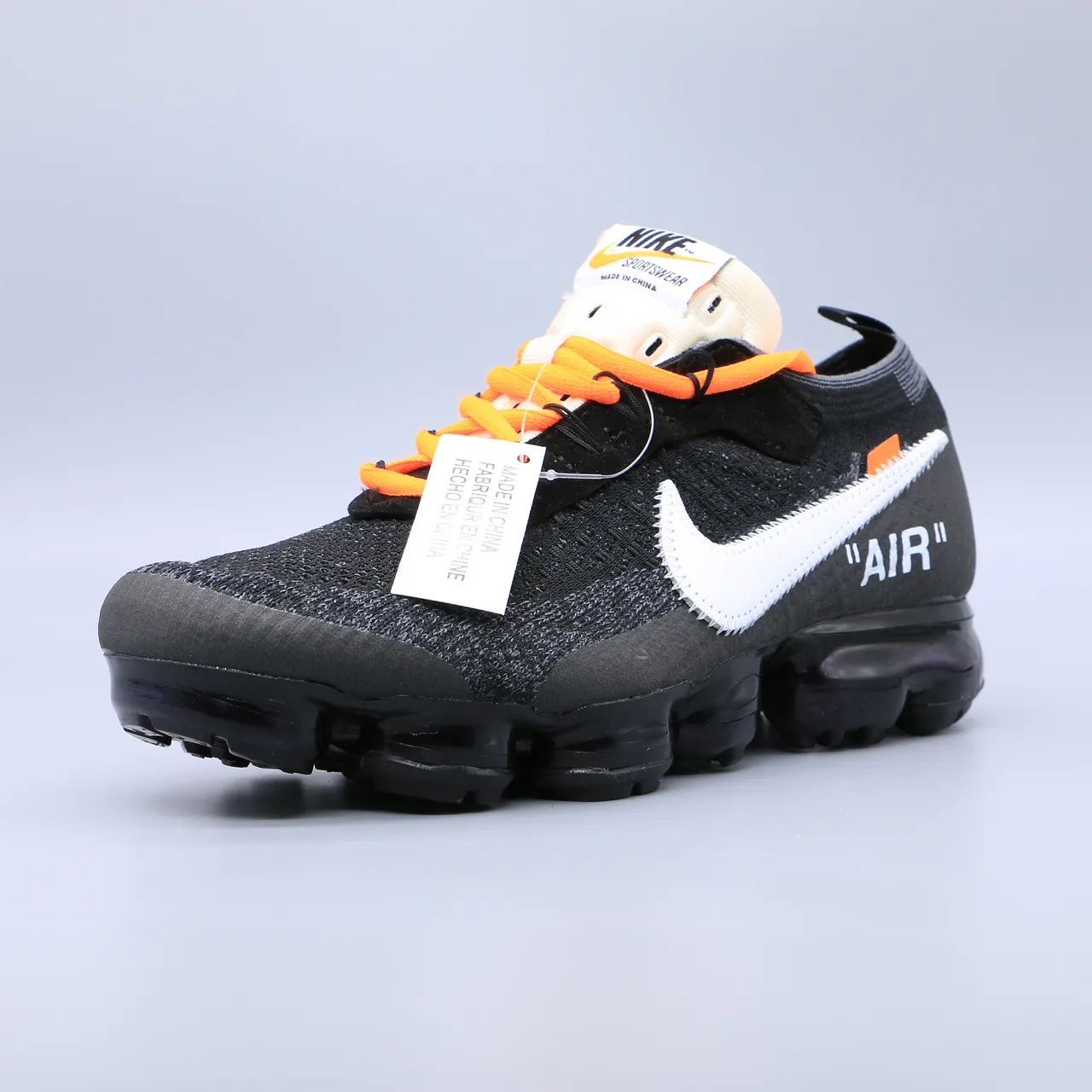 Nike Air VaporMax x Off-White Black White Orange Lifestyle Sneakers 4