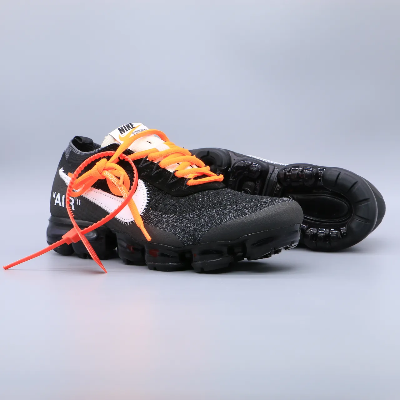 Nike Air VaporMax x Off-White Black White Orange Lifestyle Sneakers 6