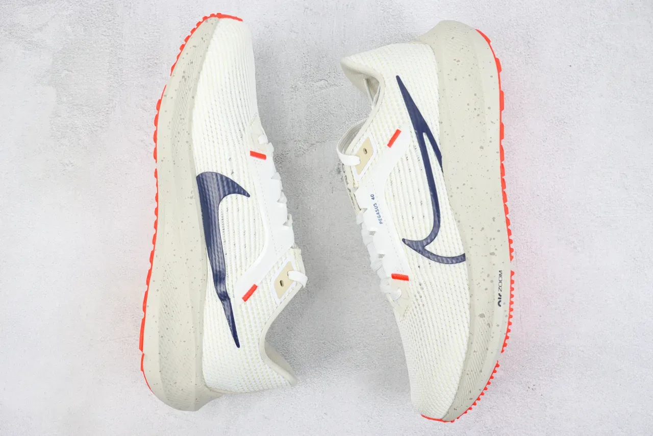 Nike Air Zoom Pegasus 40 Off-White Navy Orange Tênis de corrida 2