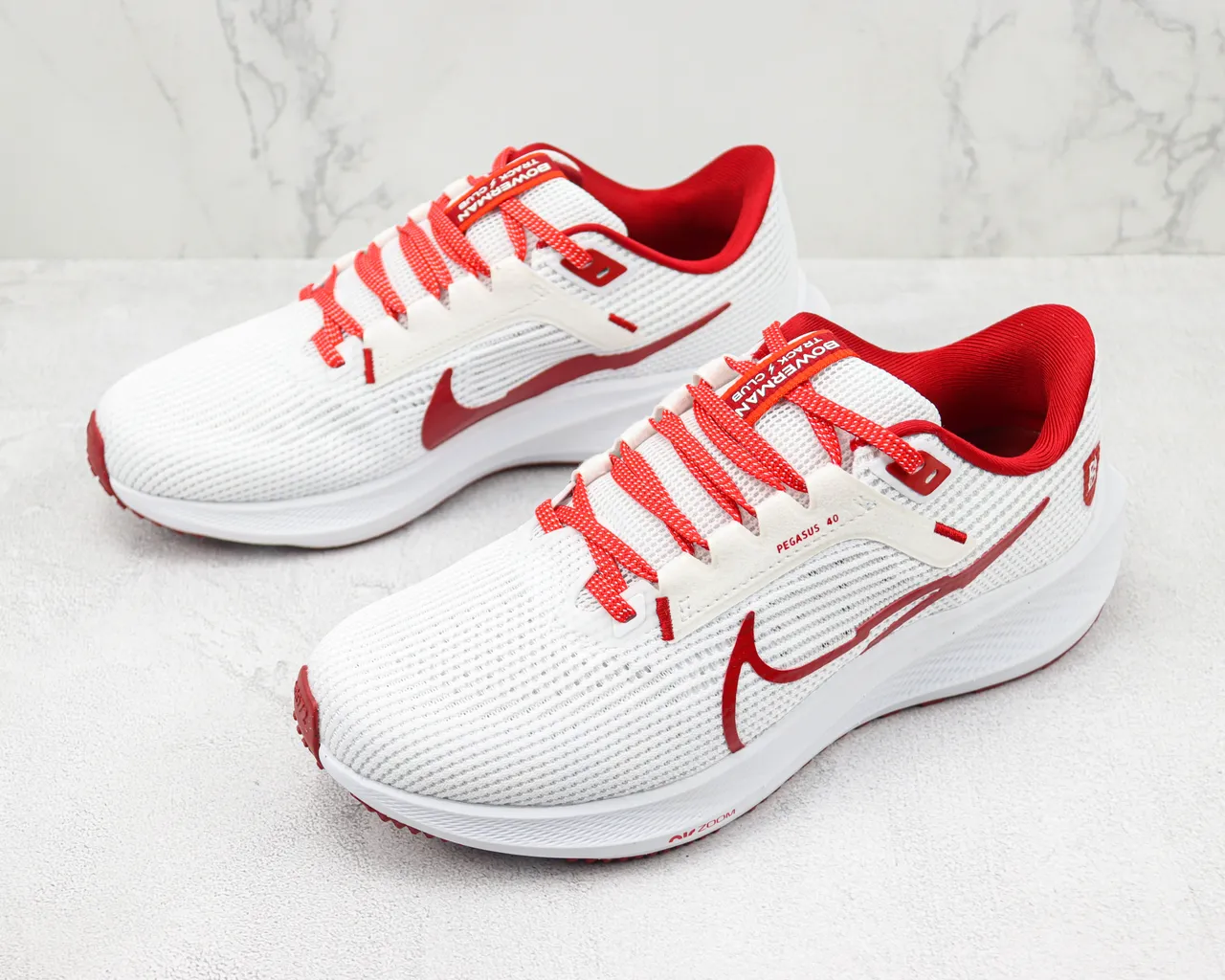 Nike Air Zoom Pegasus 40 Chaussures de course blanches et rouges 4