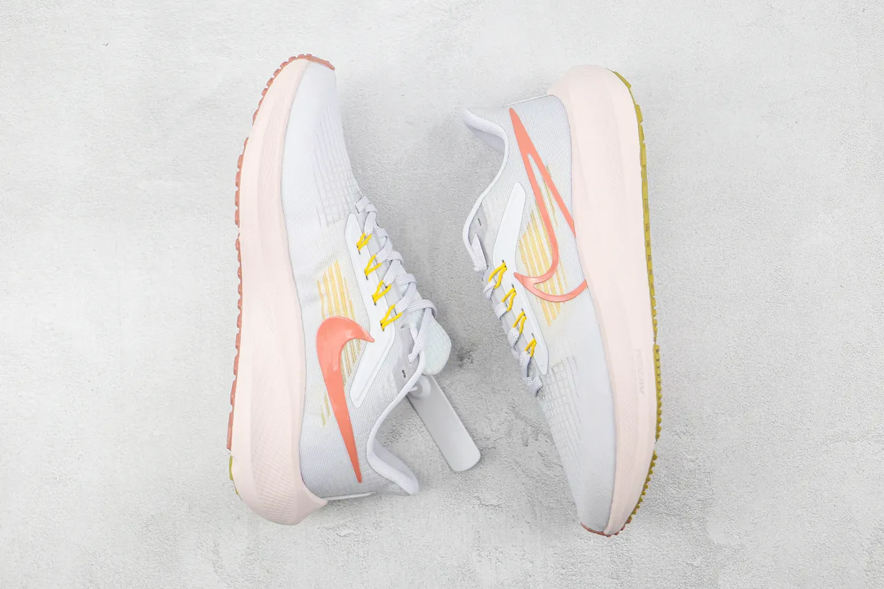 Nike Air Zoom Pegasus Gray Pink Engineered Knit Upper Wide Platform Midsole Running Shoes 2