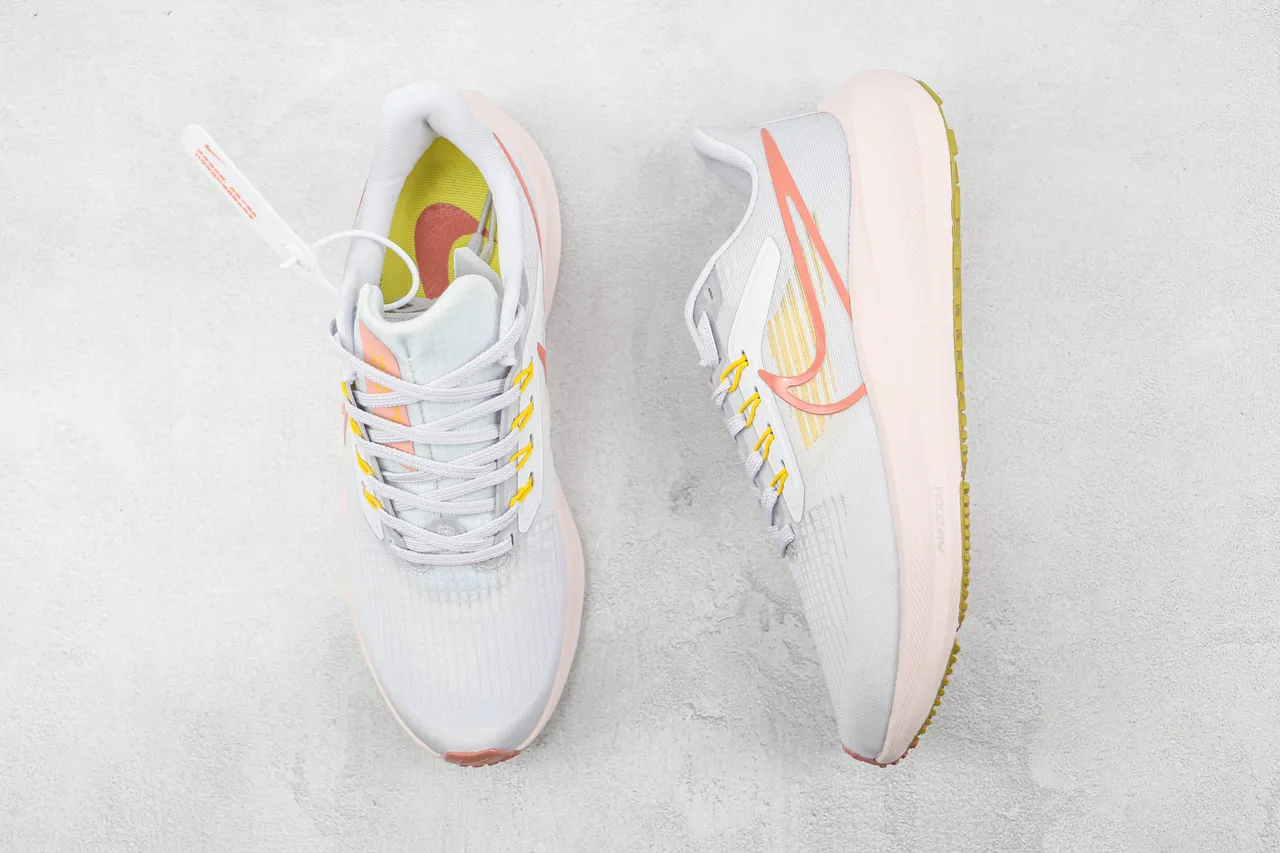 Nike Air Zoom Pegasus Gray Pink Engineered Knit Upper Wide Platform Midsole Running Shoes 3