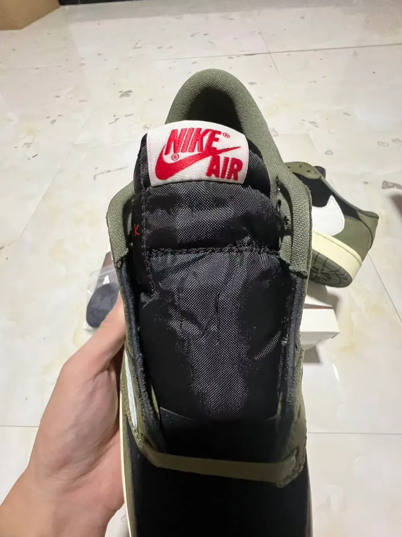 Nike Army Green Black Low-Top Suede-and-Mesh Upper Lifestyle Sneakers 4