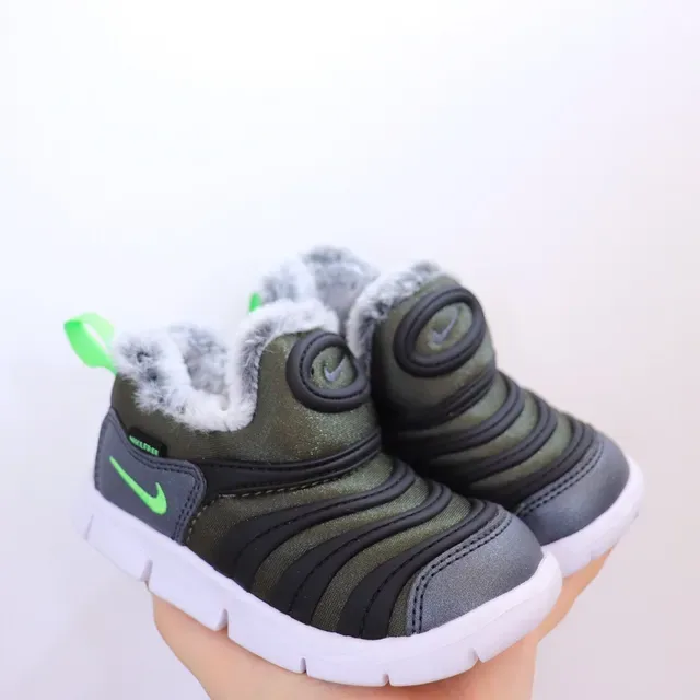 Nike Army Green Black Slip-On Plush-Lined Sneakers 12