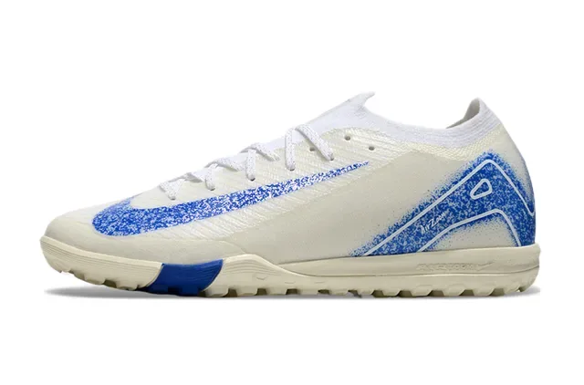 Nike Chaussures de football turf Beige Bleu Low-Cut Knit Upper Graphic Overlay 7