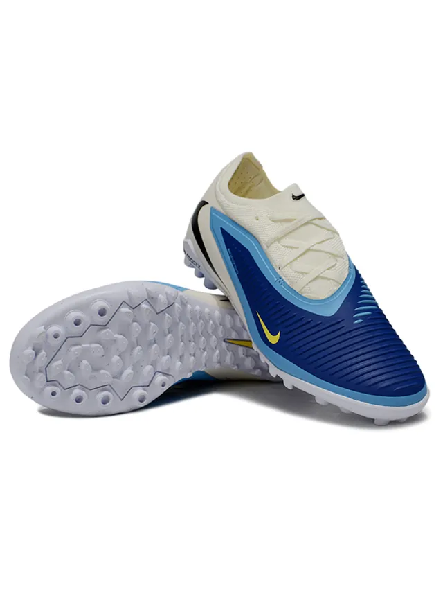 Nike بني أزرق أحذية كرة القدم المنخفضة القطع المصنوعة من مواد اصطناعية مع طبقة السلة للعشب 4