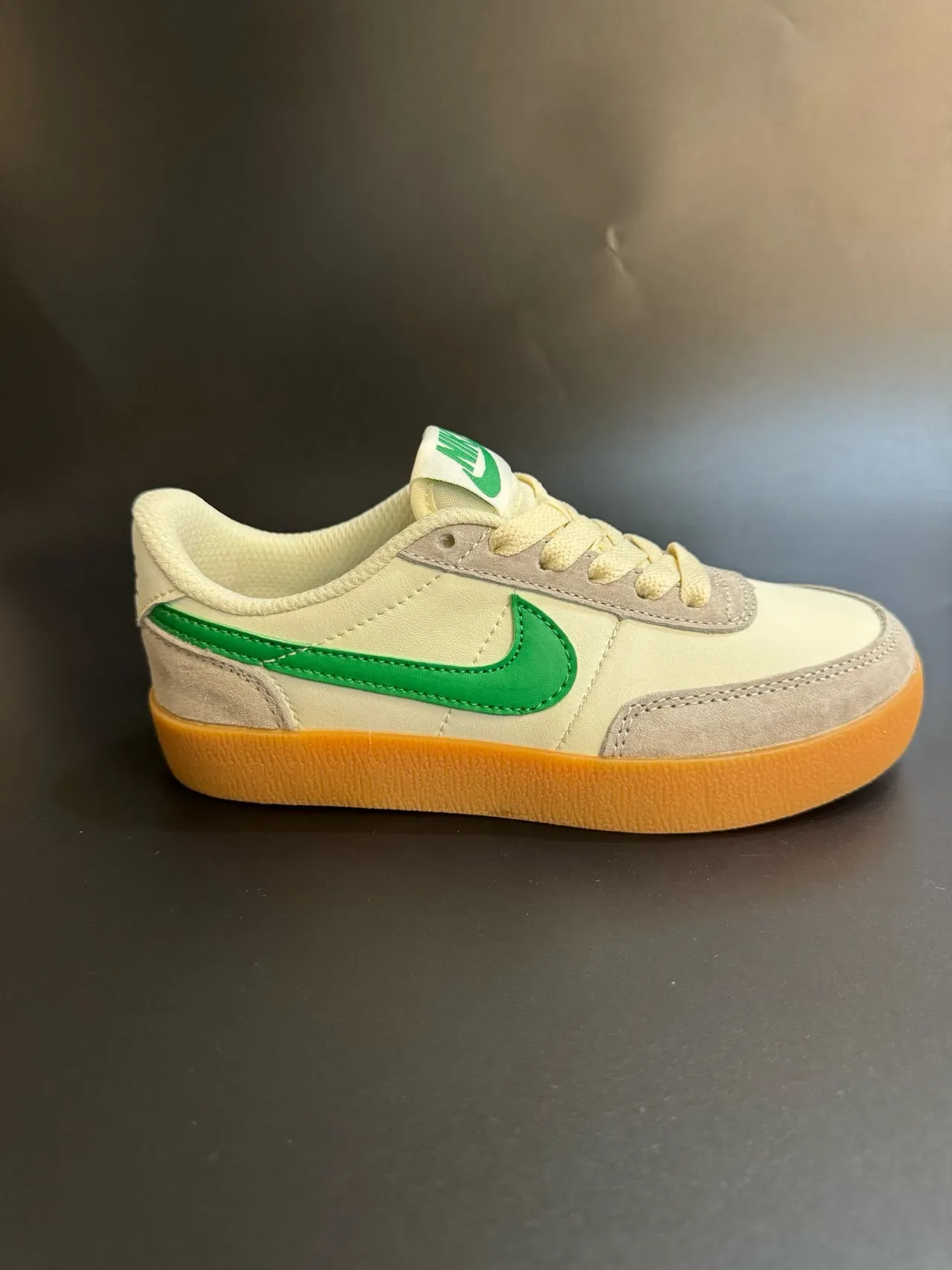 Nike Beige Blue Low-Top Suede-Leather Panelled Lifestyle Sneakers 3