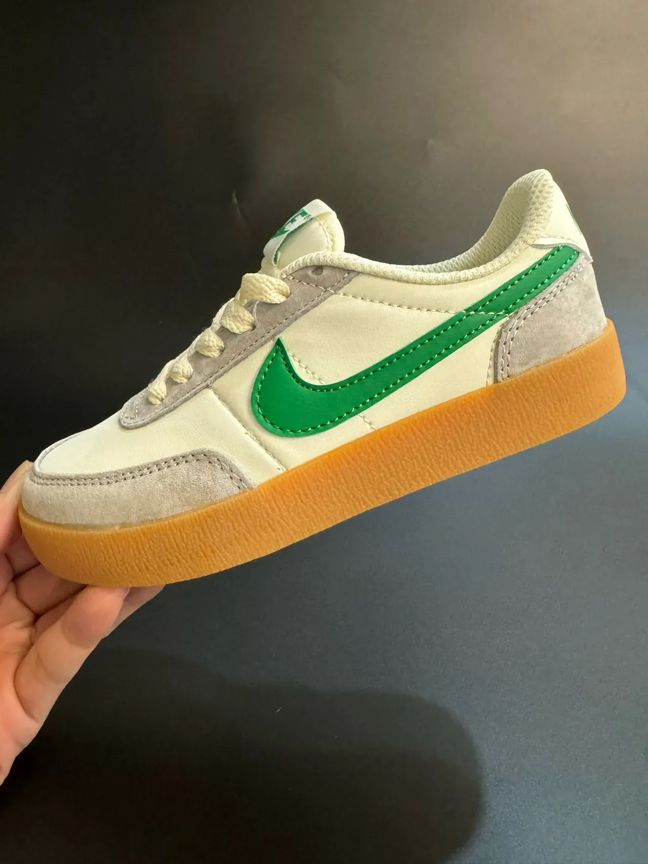 Nike Beige Blue Low-Top Suede-Leather Panelled Lifestyle Sneakers 4