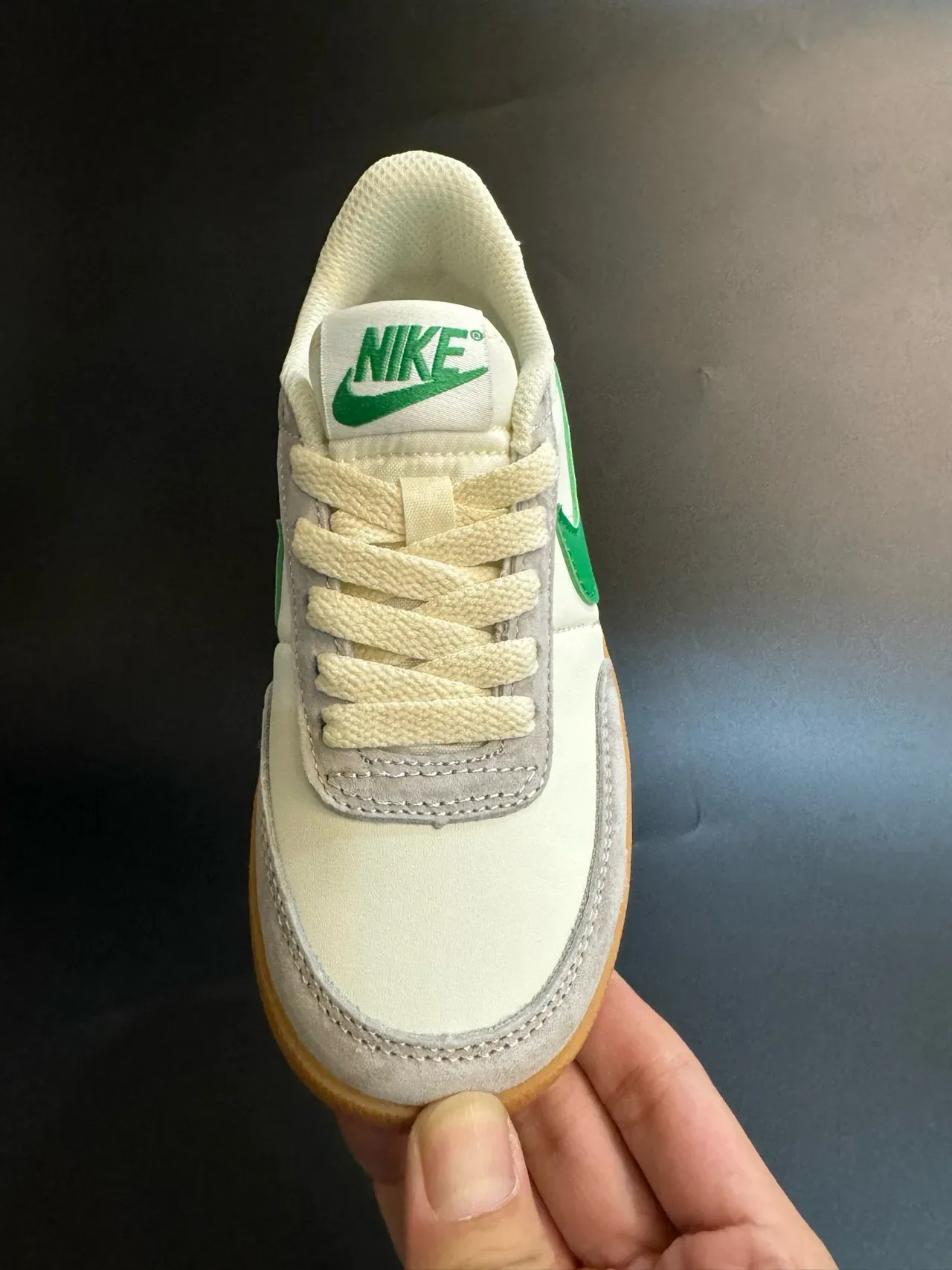 Nike Beige Blue Low-Top Suede-Leather Panelled Lifestyle Sneakers 8