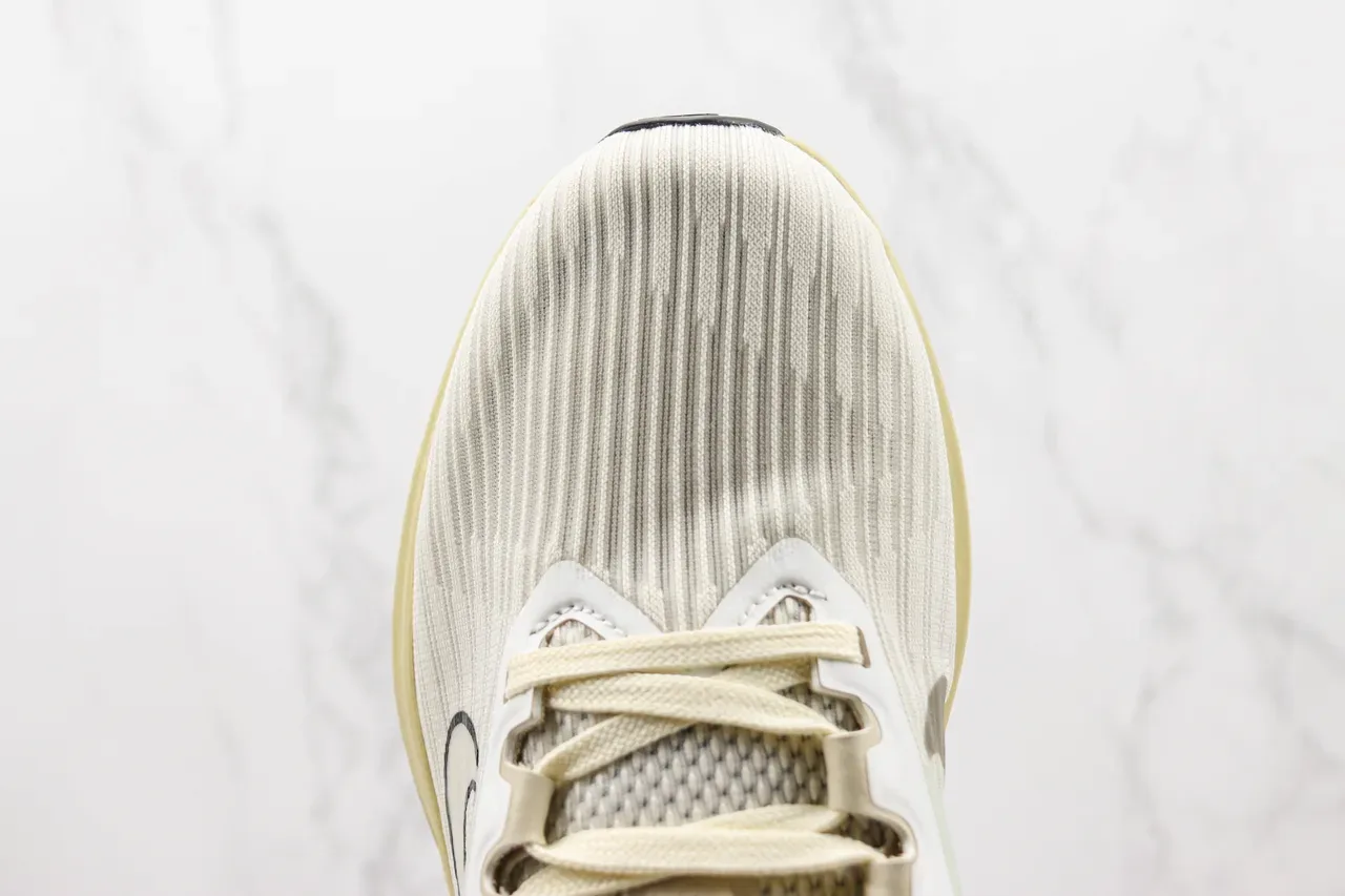 Nike Beige Green Engineered Mesh Upper Ribbed Texture Running Shoes 6