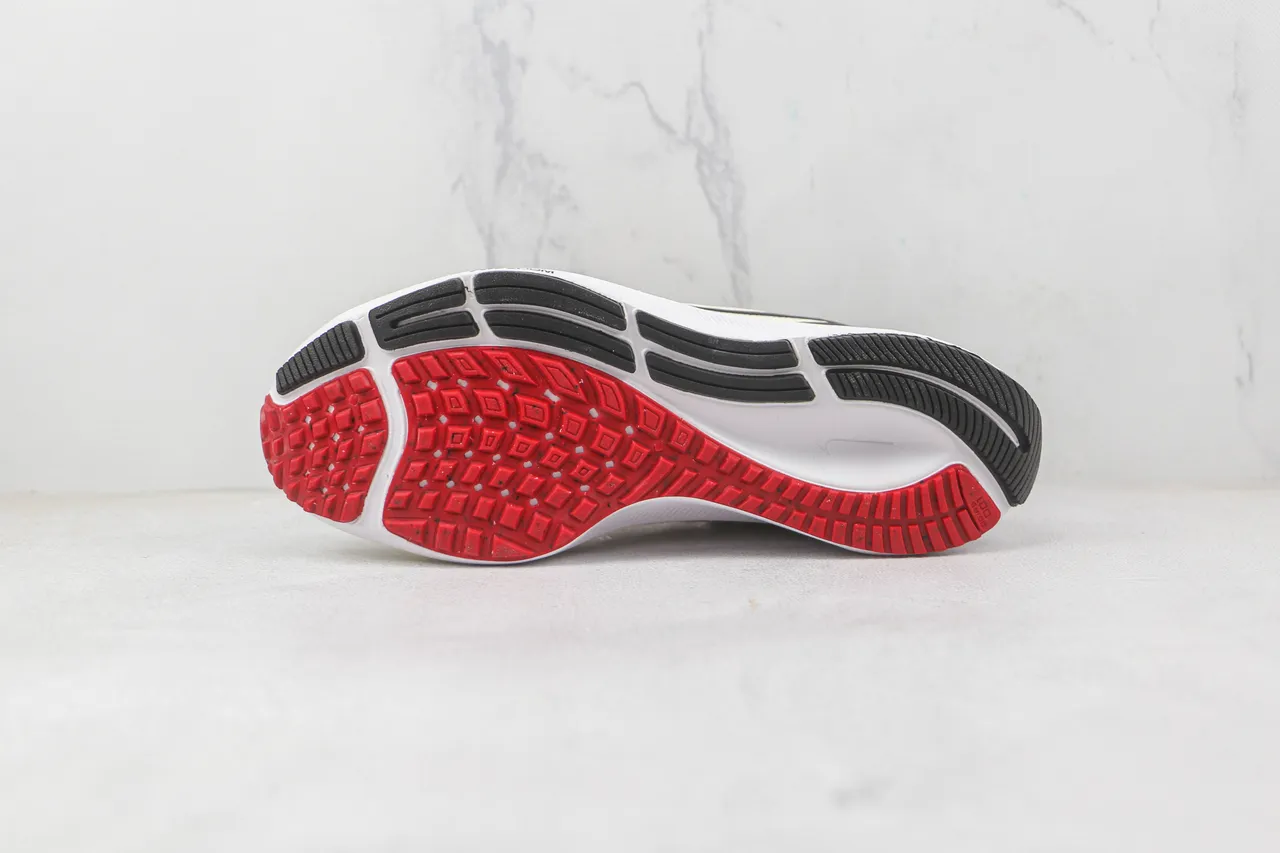 Nike Beige Red Breathable Mesh Upper Synthetic Strap Overlay Running Shoes 8