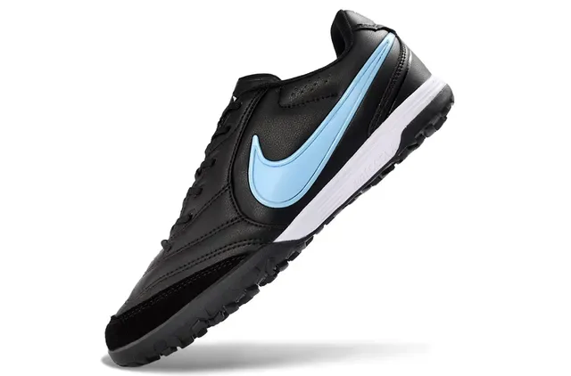 Nike Black Blue Low-Top Synthetic Upper Artificial-Grass Soccer Shoes 3