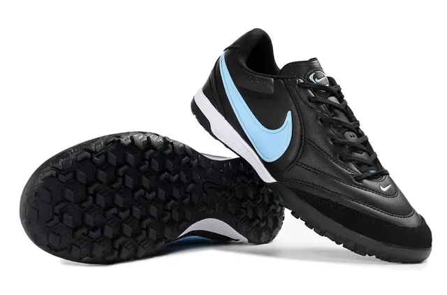 Nike Black Blue Low-Top Synthetic Upper Artificial-Grass Soccer Shoes 4