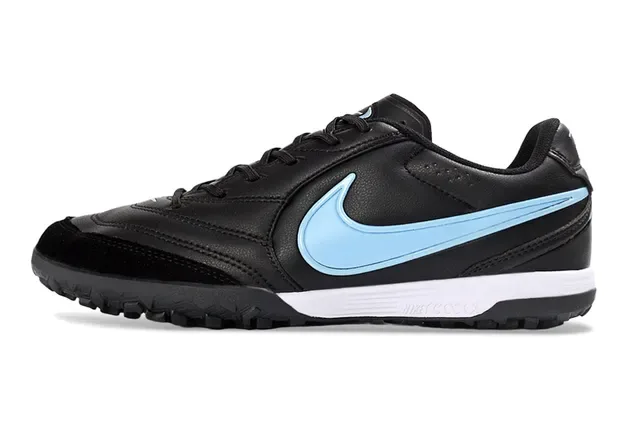 Nike Black Blue Low-Top Synthetic Upper Artificial-Grass Soccer Shoes 6