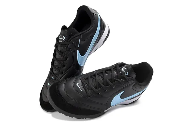 Nike Black Blue Low-Top Synthetic Upper Artificial-Grass Soccer Shoes 7
