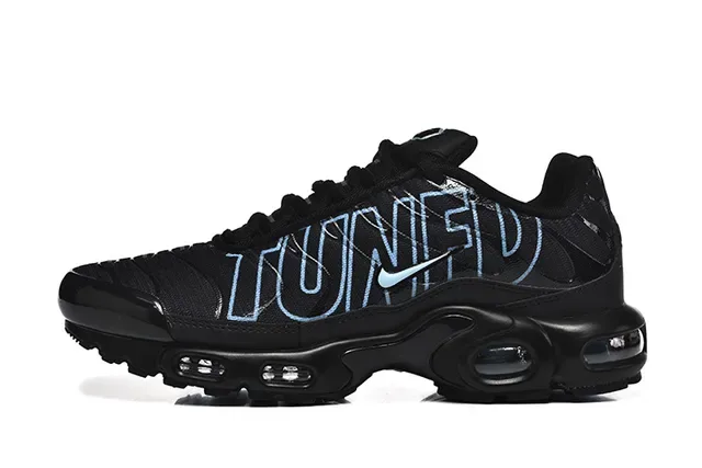 Nike Black Blue Mesh Upper Light Typography Lifestyle Sneakers 3
