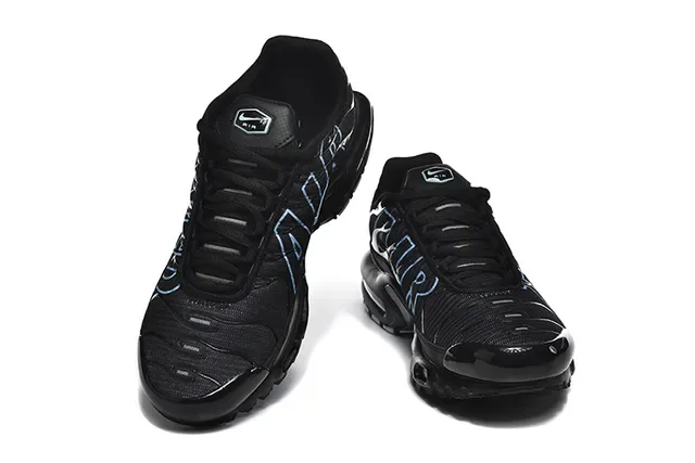 Nike Black Blue Mesh Upper Light Typography Lifestyle Sneakers 6