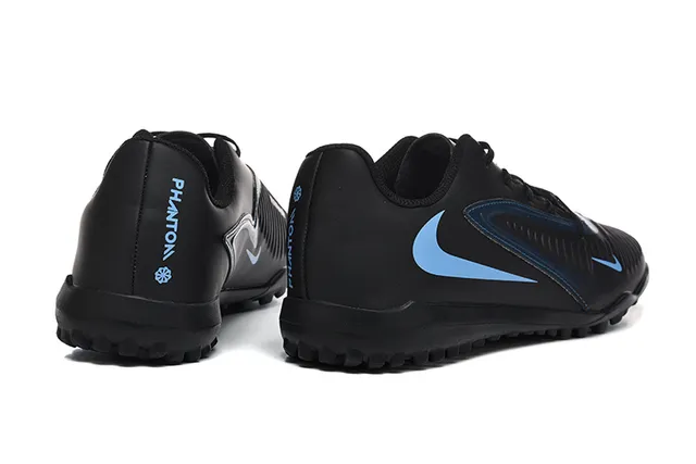 Nike Noir Bleu Synthétique Supérieur Basse Coupe Silhouette Turf Chaussures de Football 2