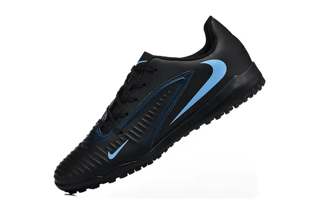 Nike Noir Bleu Synthétique Supérieur Basse Coupe Silhouette Turf Chaussures de Football 4