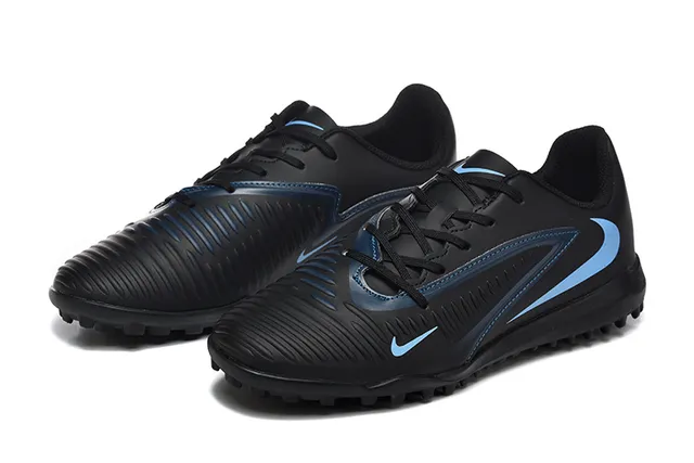 Nike Noir Bleu Synthétique Supérieur Basse Coupe Silhouette Turf Chaussures de Football 8