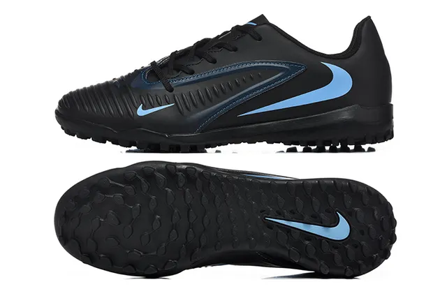 Nike Noir Bleu Synthétique Supérieur Basse Coupe Silhouette Turf Chaussures de Football 9