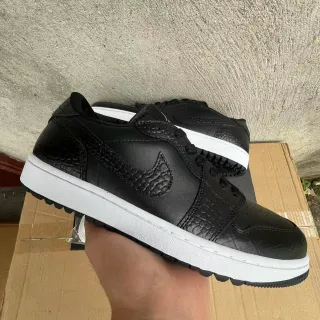 Nike Black Croc-Embossed Leather Low-Top Lifestyle Sneakers