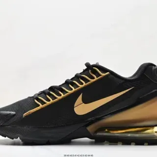 Nike Black Gold Mesh Upper Swoosh And Lacing Lifestyle Sneakers
