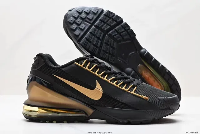 Nike Chaussures Lifestyle avec Upper en Maille Noir et Or, Swoosh et Lacets 6