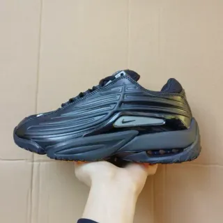Nike Black Gray Layered Synthetic Cage Ribbed Upper Texture Lifestyle Sneakers