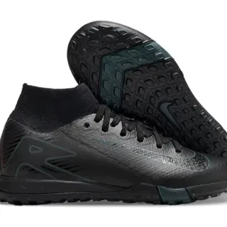 Nike Black Green Sock-Fit Collar Textured Synthetic Upper Indoor Soccer Shoes