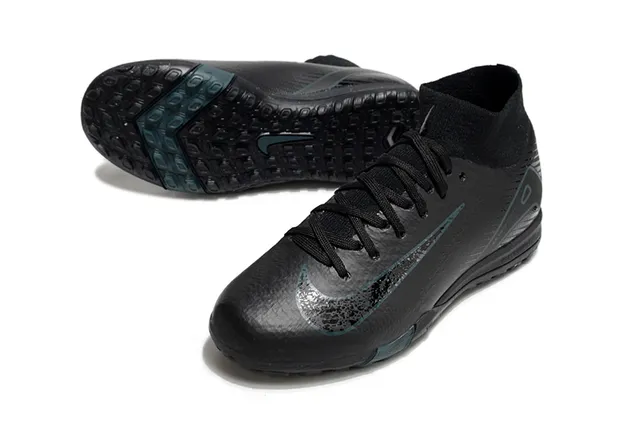 Nike Noir Vert Sock-Fit Collar Textured Synthetic Upper Chaussures de Football Indoor 3