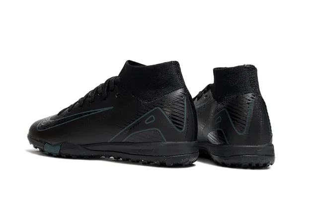 Nike Noir Vert Sock-Fit Collar Textured Synthetic Upper Chaussures de Football Indoor 4