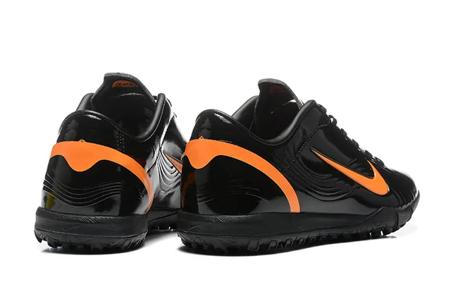 Nike Chaussures de football Turf Noir Orange Coupe-basse Supérieure Synthétique Brillante 2