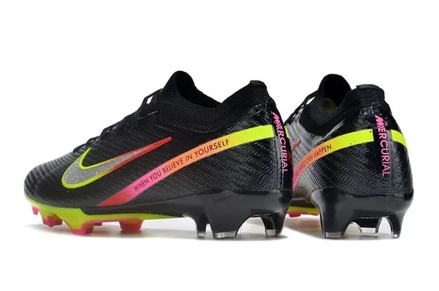 Nike Black Yellow Knit Upper Low-Cut Collar Firm-Ground Soccer Shoes 4