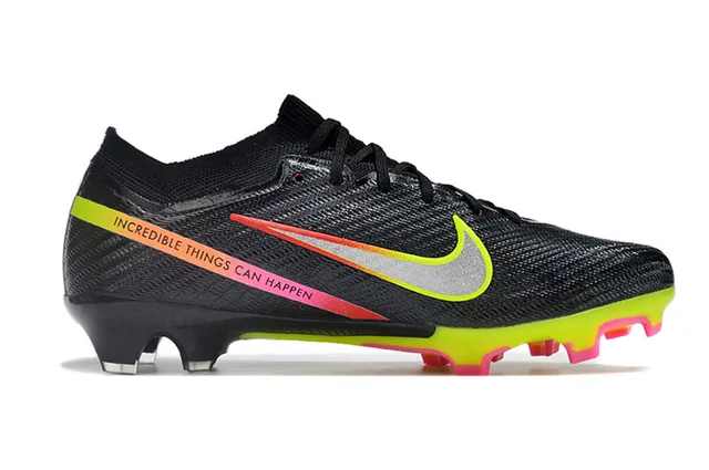 Nike Black Yellow Knit Upper Low-Cut Collar Firm-Ground Soccer Shoes 5