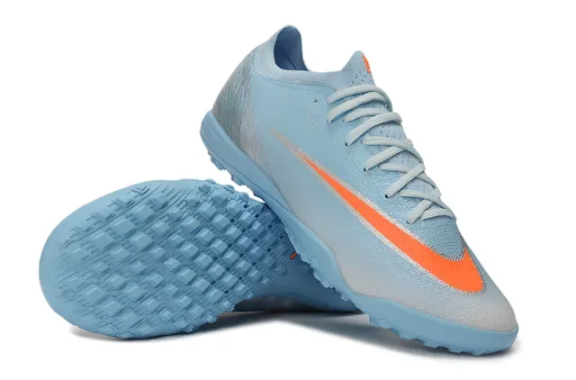 Nike chaussures de football turf avec tige tricotée bleu orange et col chaussette 3