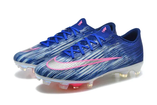 Nike Blue Pink Low-Cut Synthetic Upper Dynamic Color Blocking Firm-Ground Soccer Shoes 8