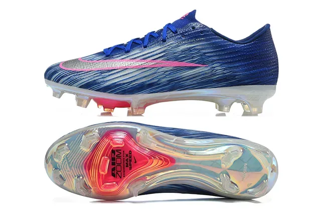 Nike Blue Pink Low-Cut Synthetic Upper Dynamic Color Blocking Firm-Ground Soccer Shoes 9
