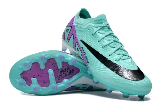 Nike Chuteiras de futebol upper de malha azul roxo speckled overlays firm ground 2