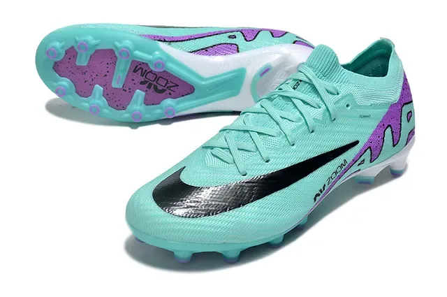 Nike Chuteiras de futebol upper de malha azul roxo speckled overlays firm ground 3
