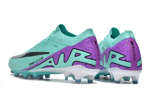 Nike Chuteiras de futebol upper de malha azul roxo speckled overlays firm ground 4