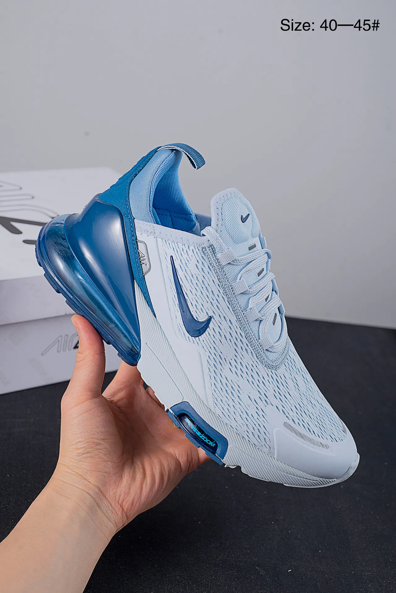 Nike Blue White Dual-Air Cushioning Engineered Mesh Upper Running Shoes 2