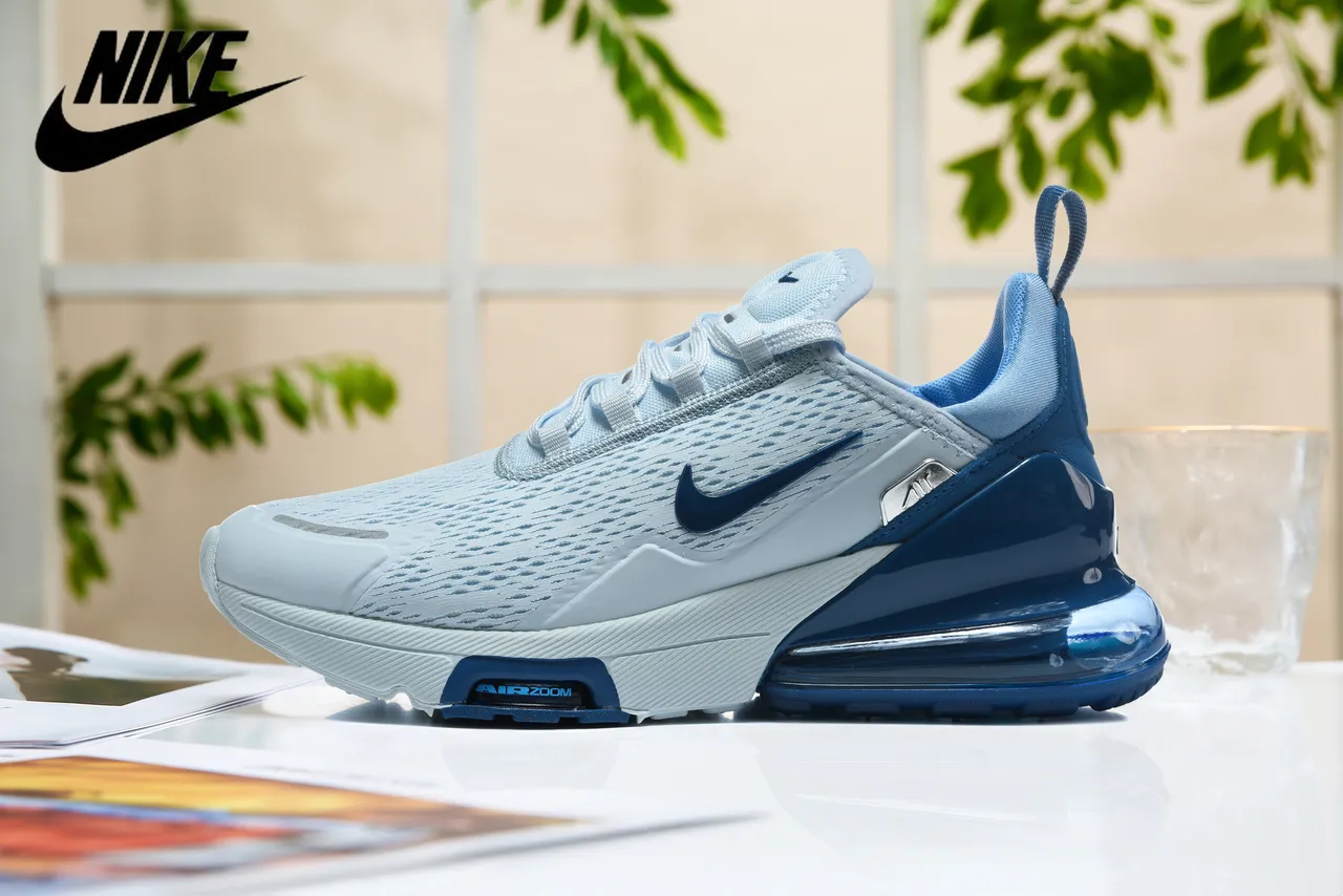 Nike Blue White Dual-Air Cushioning Engineered Mesh Upper Running Shoes 4