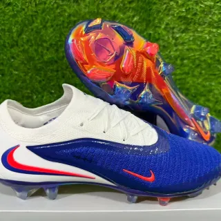 Nike Blue White Low-Cut Knit Upper Dynamic Fit Collar Firm-Ground Soccer Shoes