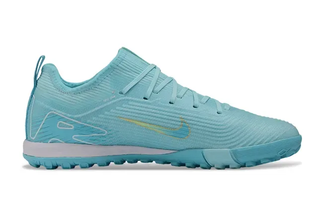 Nike sapatos de futebol turf com upper de malha azul e amarelo e solado moldado 7