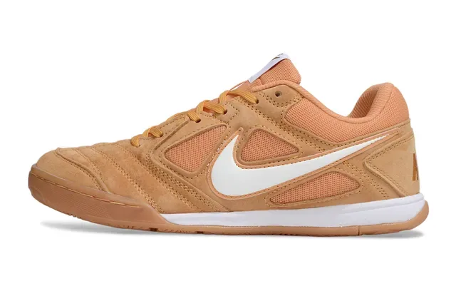 Nike Brown White Low-Top Suede And Mesh Upper Sneakers 2