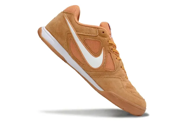 Nike Brown White Low-Top Suede And Mesh Upper Sneakers 4