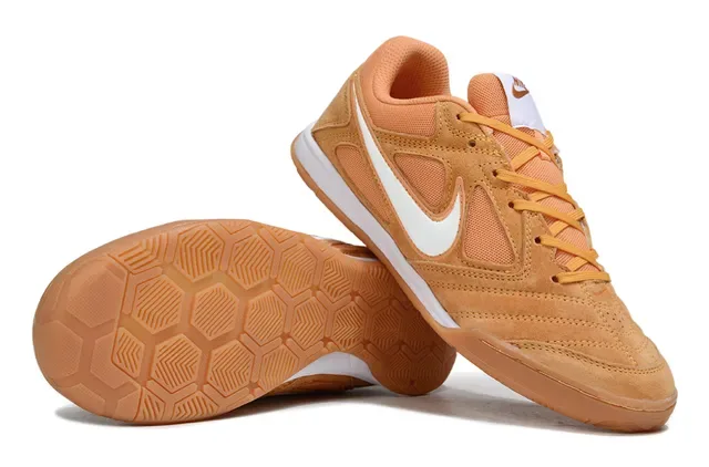 Nike Brown White Low-Top Suede And Mesh Upper Sneakers 6
